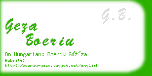 geza boeriu business card